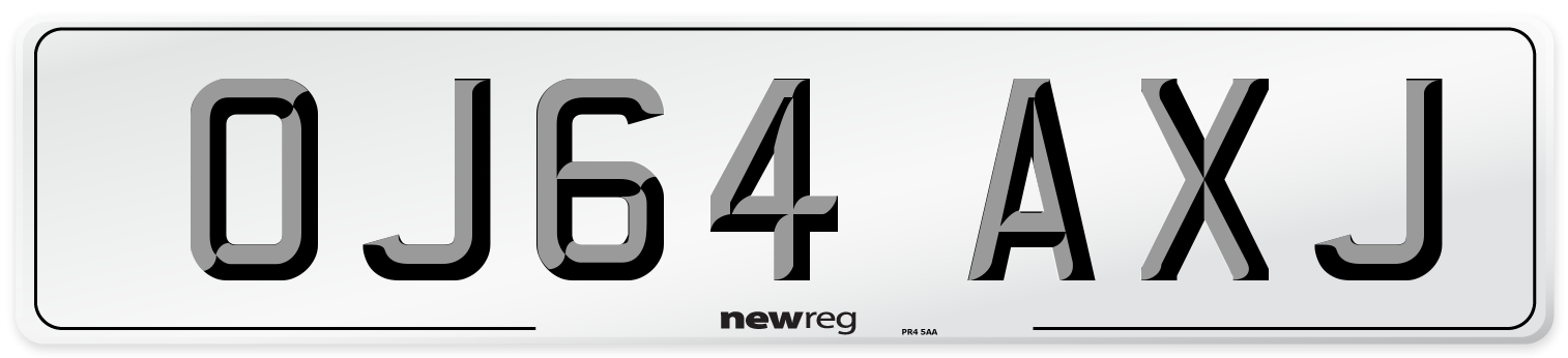 OJ64 AXJ Number Plate from New Reg